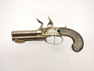 Lot 4 - Flintlock triple barrelled pistol by Nicholson,...