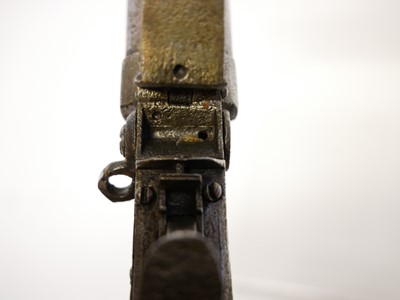 Lot 4 - Flintlock triple barrelled pistol by Nicholson,...