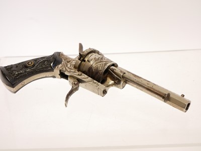 Lot 11 - Belgian 7mm pinfire revolver, 3inch octagonal...