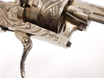 Lot 11 - Belgian 7mm pinfire revolver, 3inch octagonal...