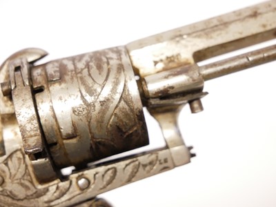 Lot 11 - Belgian 7mm pinfire revolver, 3inch octagonal...