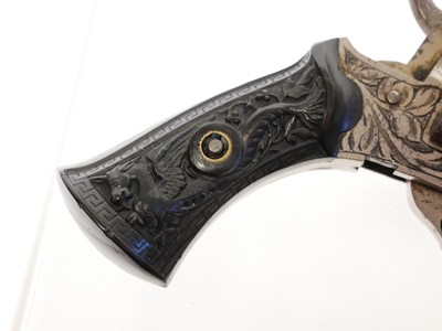 Lot 11 - Belgian 7mm pinfire revolver, 3inch octagonal...