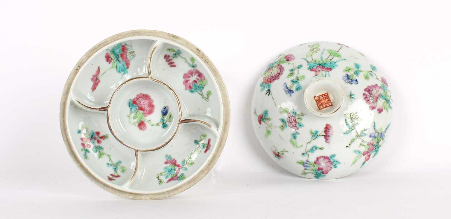 Lot 1 - A Chinese Straits Export Sweetmeat Dish and Cover