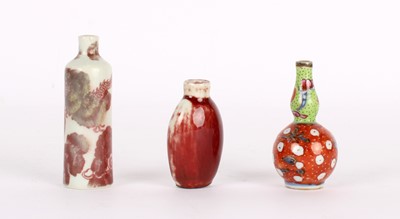 Lot 13 - A Group of Three Chinese Snuff Bottles or Miniatures