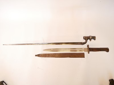 Lot 166 - Martini Henry socket bayonet, also two Lee...