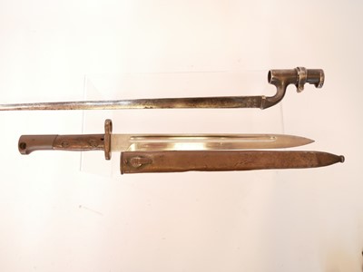 Lot 166 - Martini Henry socket bayonet, also two Lee...