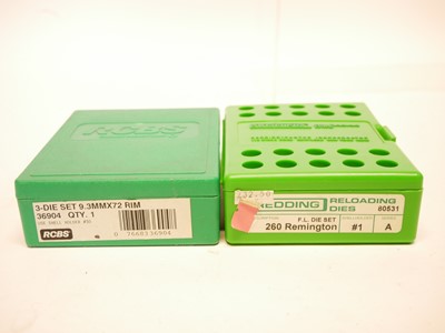 Lot 628 - RCBS 9.3mm x 72 rimmed two die set, also a...