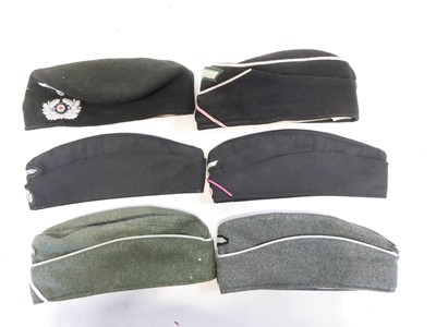 Lot 212 - Six reproduction German Third Reich side caps.