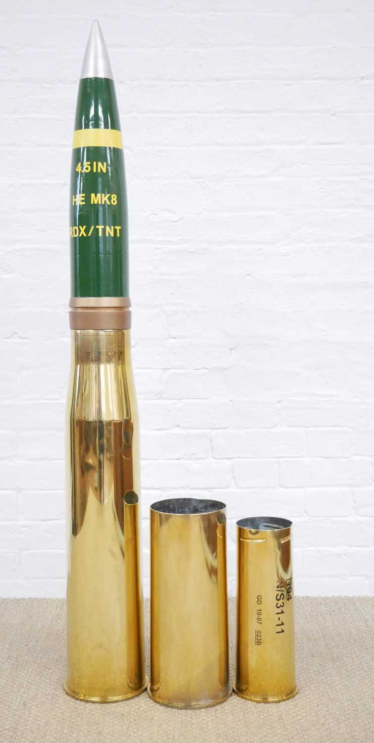 Lot 181 - Inert 4.5inch Naval gun shell, the case