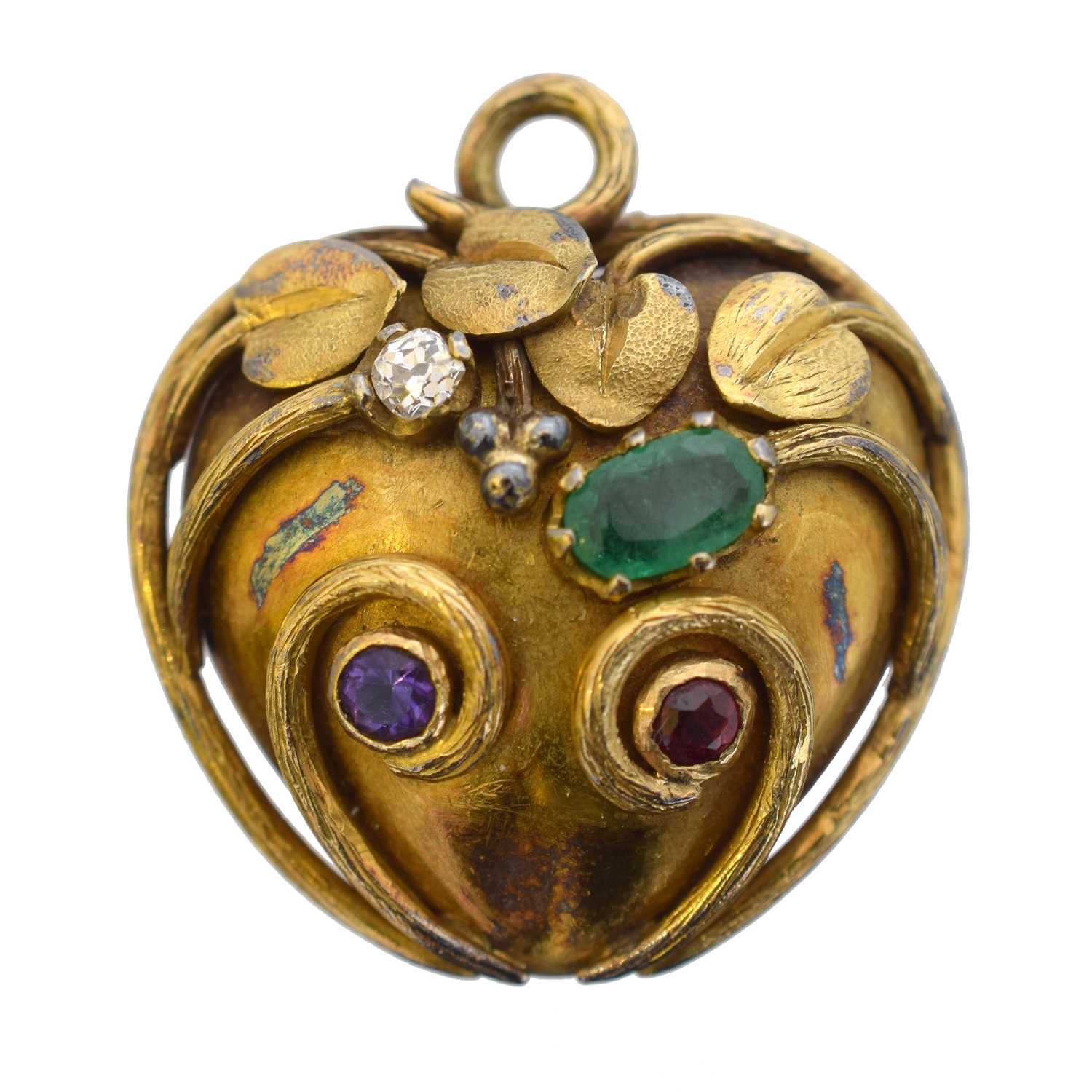 Lot 48 - A Victorian acrostic heart locket.