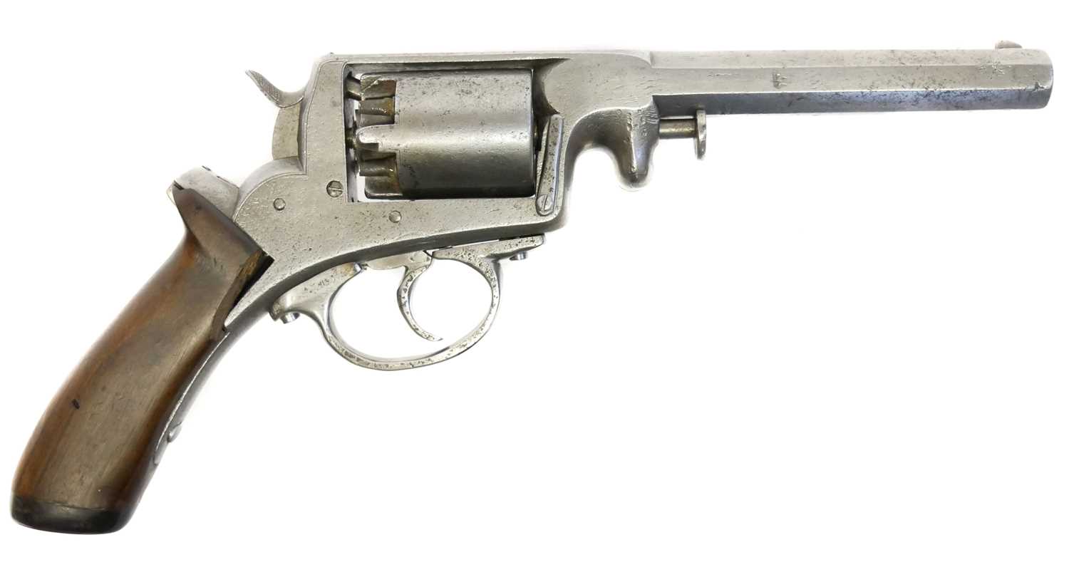 Adams Revolver Reproduction Lot 22 - Beaumont Adams percussion 52 bore revolver,