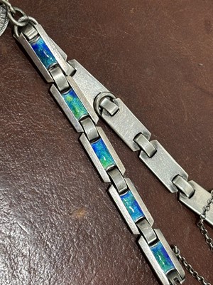 Lot 18 - An early 20th century silver enamel bracelet by Murrle Bennett & Co.