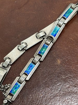 Lot 18 - An early 20th century silver enamel bracelet by Murrle Bennett & Co.
