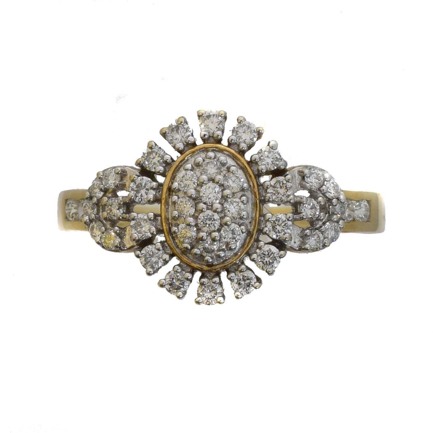Lot 42 - A 9ct gold diamond cluster ring by Gemporia.