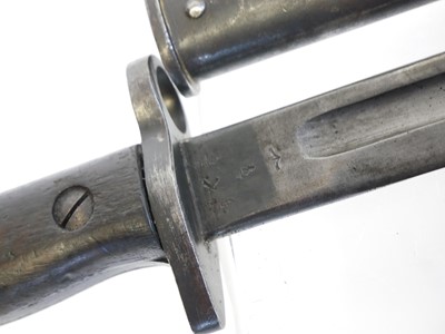 Lot 159 - Lee Enfield P.1907 bayonet scabbard by...