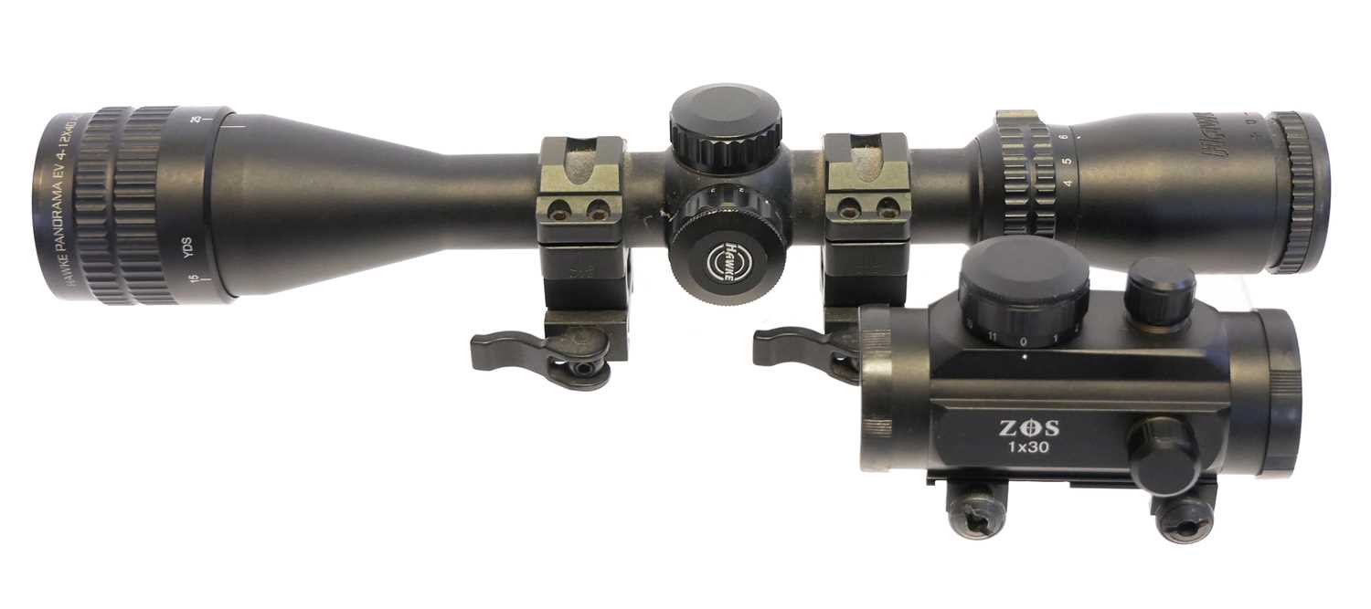 Lot 574 - Hawke Panorama EV 4-12x40 scope, also a ZOs...