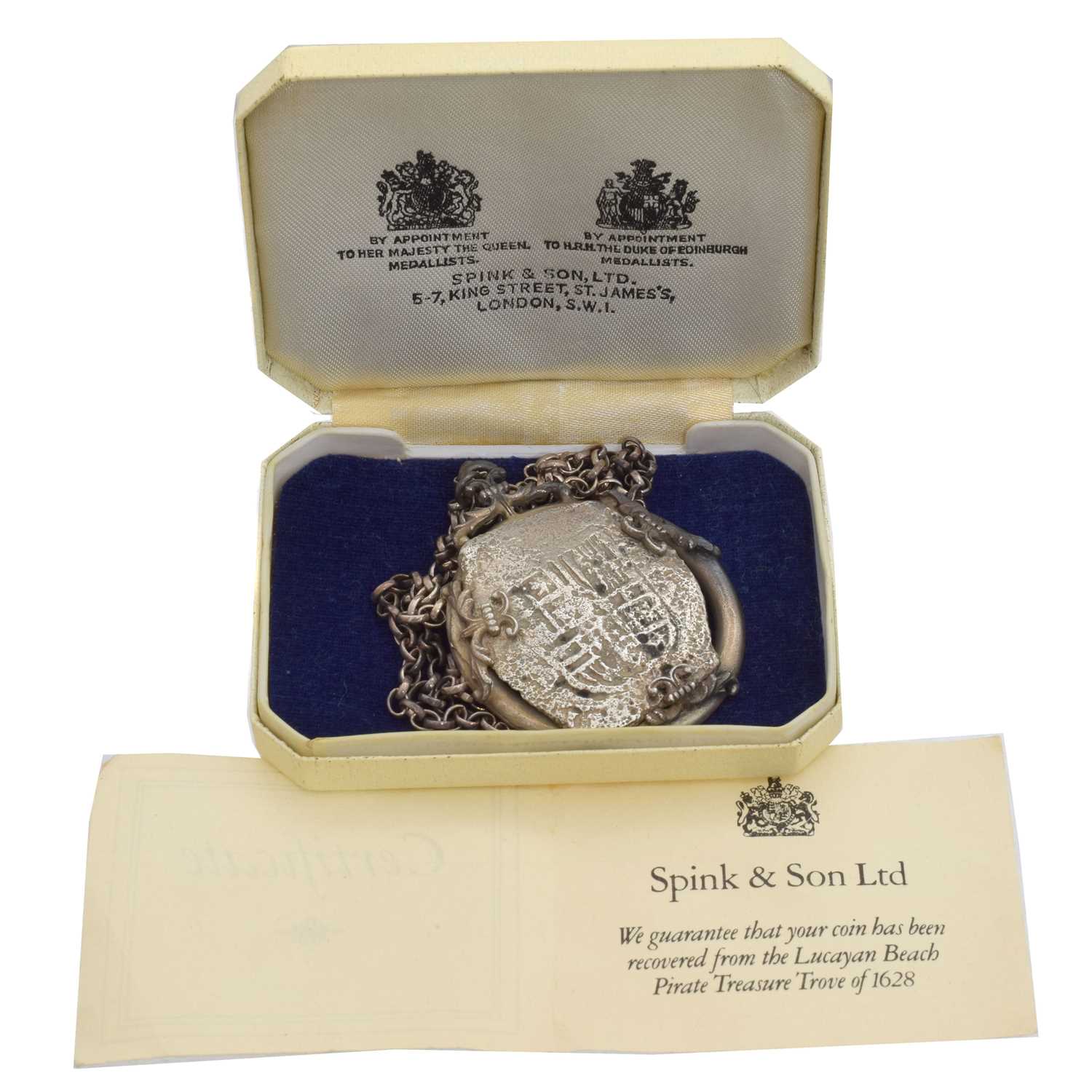 Lot 55 - A Spink and Son Ltd. Lucayan Beach Pirate Treasure of 1628 pendant.