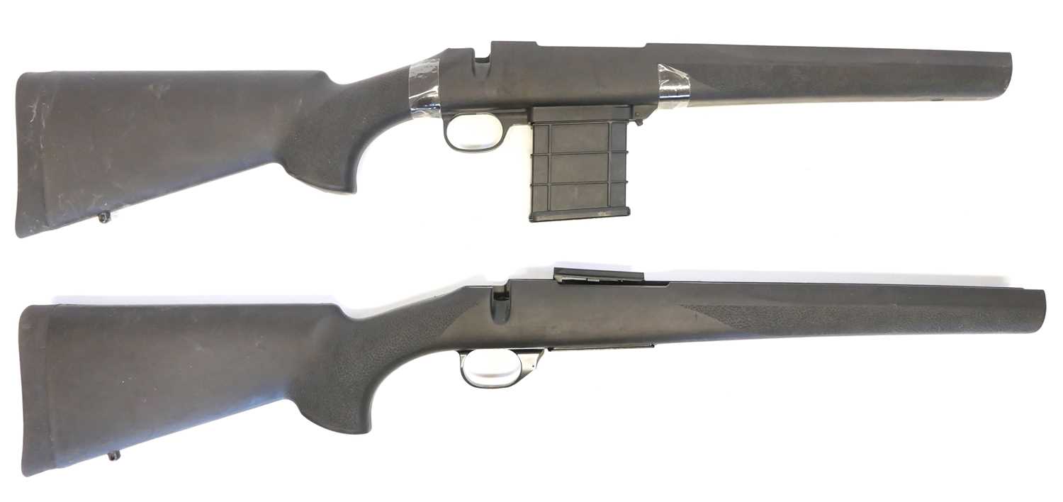 Lot 470 - Two Howa Rifle Hogue rubberised stocks with...