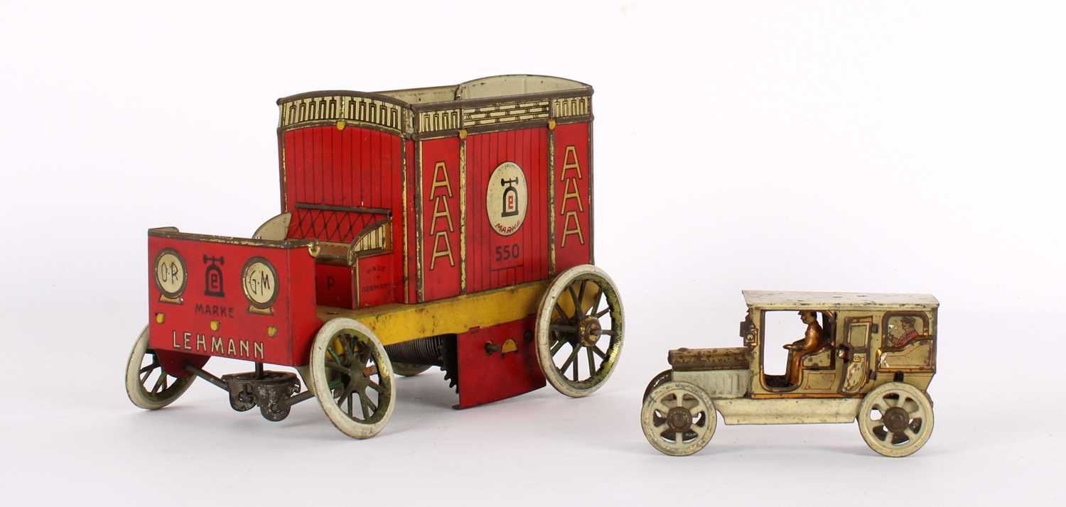 Lot 275 - An Early 20th Century Tinplate Clockwork "AHA Delivery Van" by Lehmann of Germany