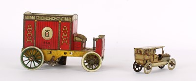 Lot 275 - An Early 20th Century Tinplate Clockwork "AHA Delivery Van" by Lehmann of Germany
