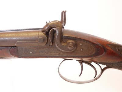 Lot 58 - Percussion 14 bore side by side muzzle loading...
