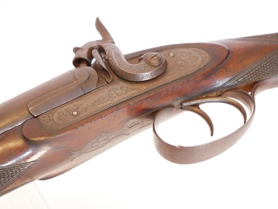 Lot 58 - Percussion 14 bore side by side muzzle loading...