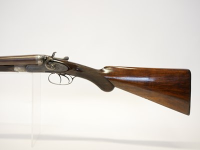 Lot 391 - 12 bore side by side hammer gun, serial number...