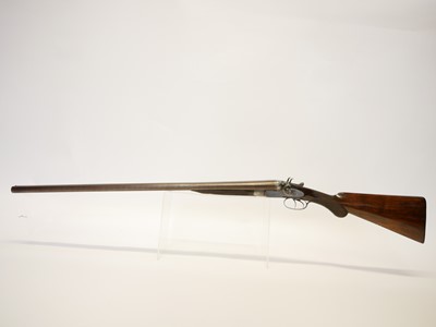 Lot 391 - 12 bore side by side hammer gun, serial number...
