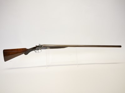 Lot 391 - 12 bore side by side hammer gun, serial number...