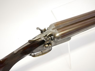 Lot 391 - 12 bore side by side hammer gun, serial number...