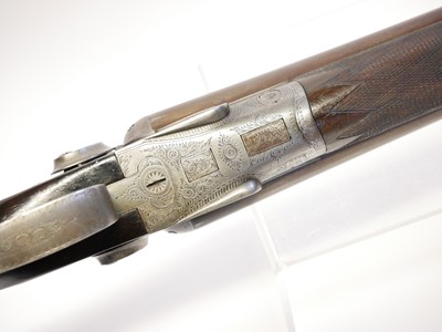 Lot 391 - 12 bore side by side hammer gun, serial number...