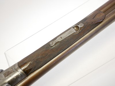 Lot 391 - 12 bore side by side hammer gun, serial number...