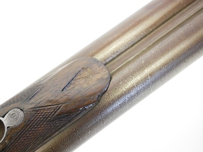 Lot 391 - 12 bore side by side hammer gun, serial number...