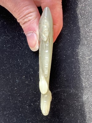 Lot 17 - A Chinese Carved Celadon Jade Fish