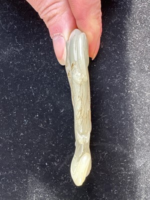 Lot 17 - A Chinese Carved Celadon Jade Fish