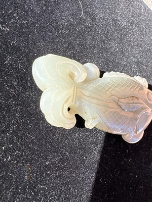 Lot 17 - A Chinese Carved Celadon Jade Fish