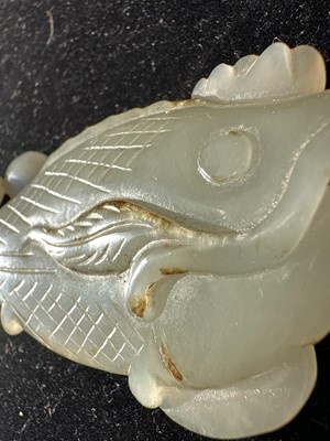 Lot 17 - A Chinese Carved Celadon Jade Fish