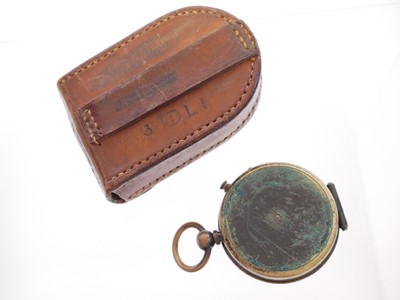 Lot 222 - Marching compass with original leather case...