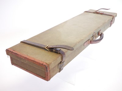 Lot 437 - Brady canvas and leather gun case, with green...