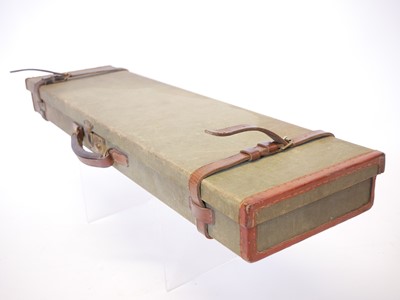Lot 437 - Brady canvas and leather gun case, with green...