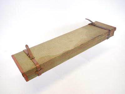 Lot 437 - Brady canvas and leather gun case, with green...