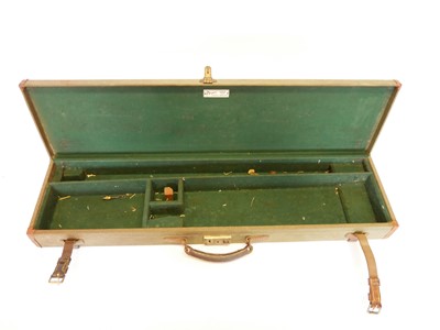 Lot 437 - Brady canvas and leather gun case, with green...