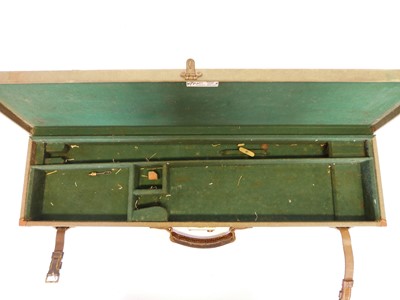 Lot 437 - Brady canvas and leather gun case, with green...