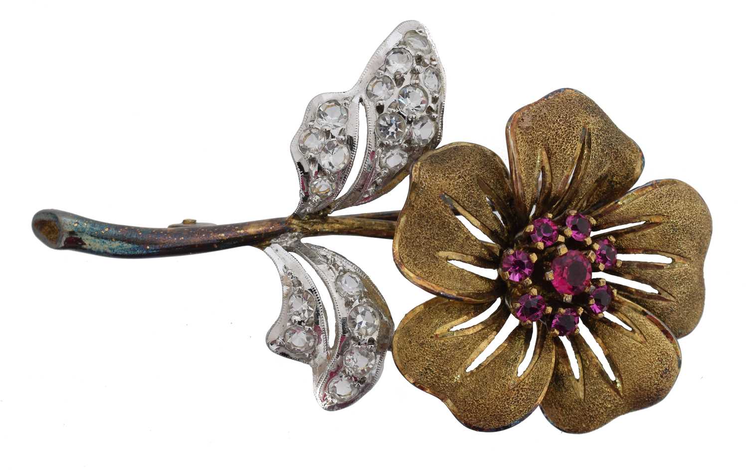 Lot 2 - A paste floral brooch.