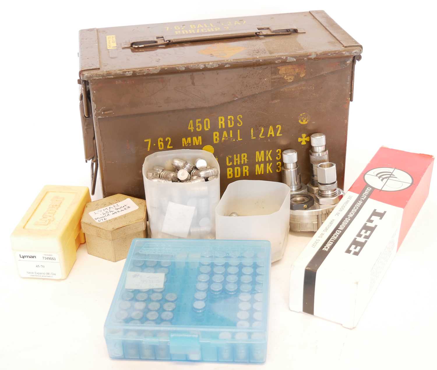 Lot 582 - .450-400 (45-40) reloading tools and bullets,...