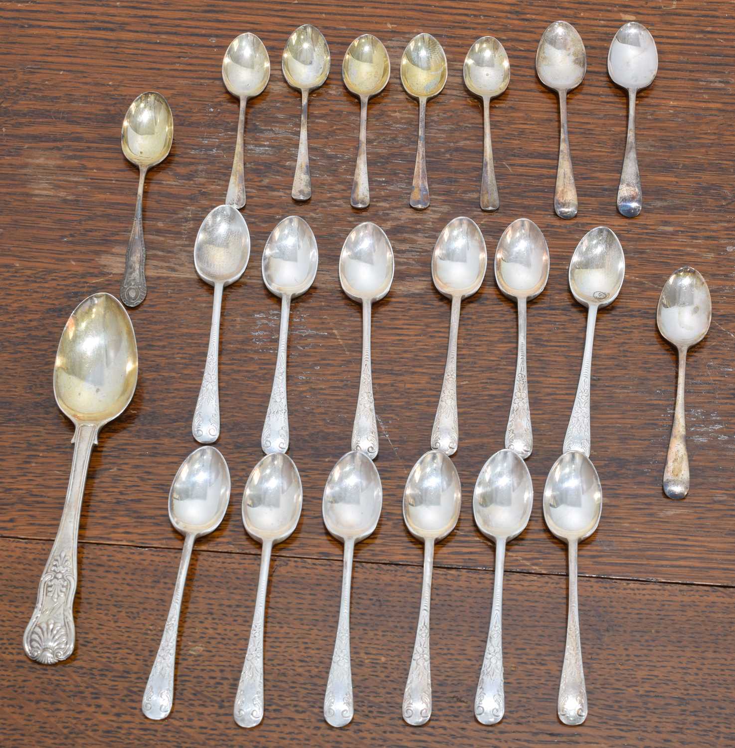 Lot 75 - A selection of silver spoons.