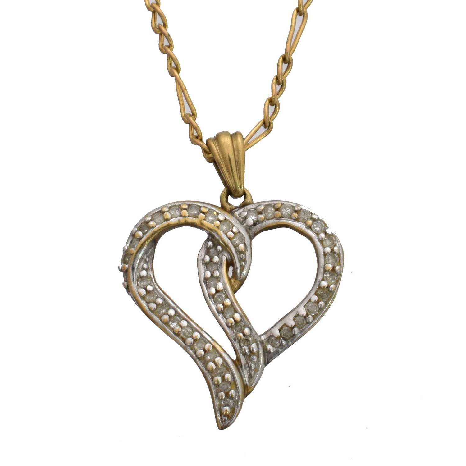 Lot 19 - A 9ct gold diamond pendant on chain.