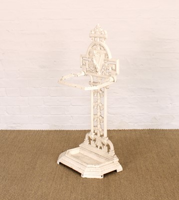 Lot 221 - A Victorian Country House Irish Interest White Painted Cast Iron Stick and Umbrella Stand