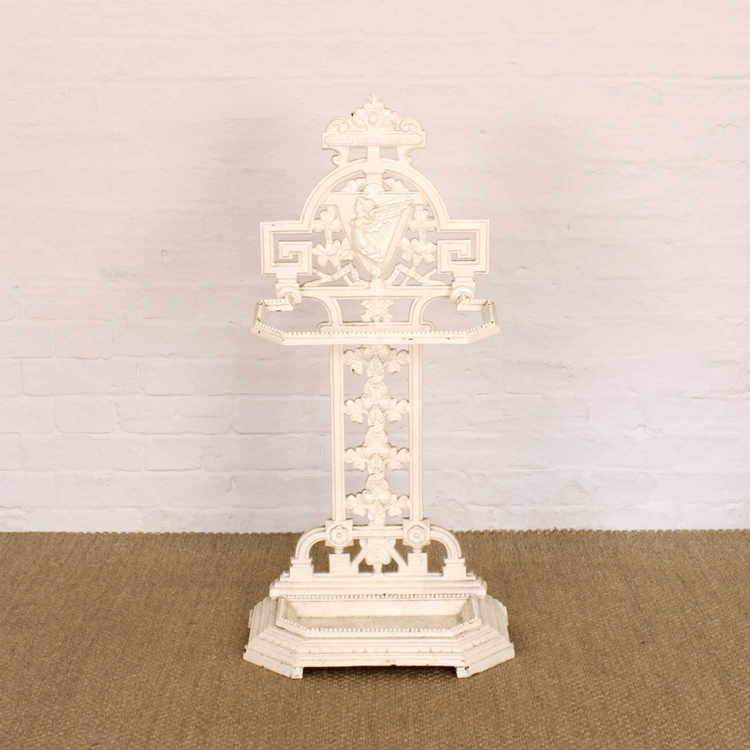 Lot 221 - A Victorian Country House Irish Interest White Painted Cast Iron Stick and Umbrella Stand