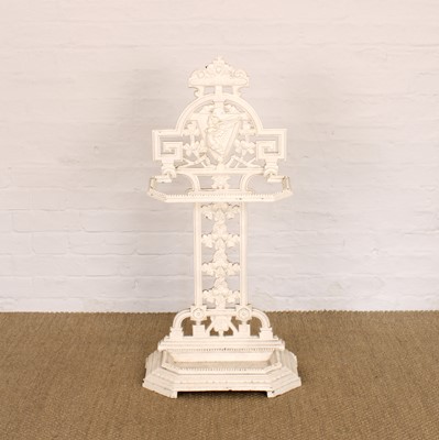 Lot 221 - A Victorian Country House Irish Interest White Painted Cast Iron Stick and Umbrella Stand